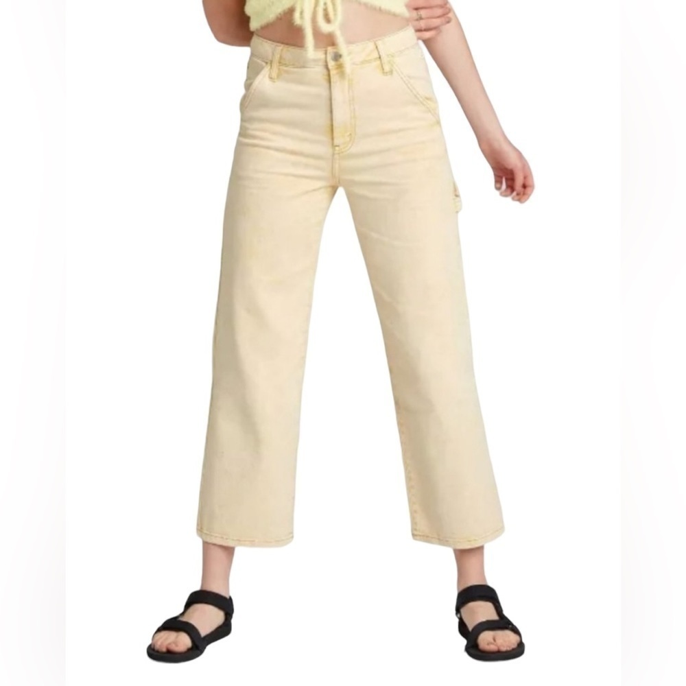 NWT Wild Fable‎ High Rise Utlity Jeans Light Yellow Wash Size 2